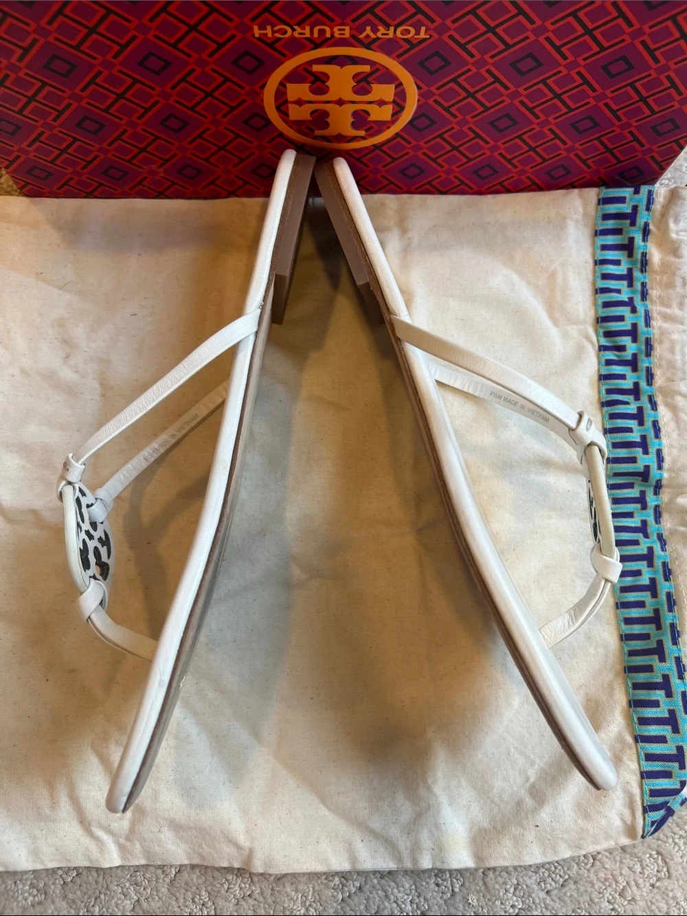 Tory Burch Ivory Miller Thong Sandals
